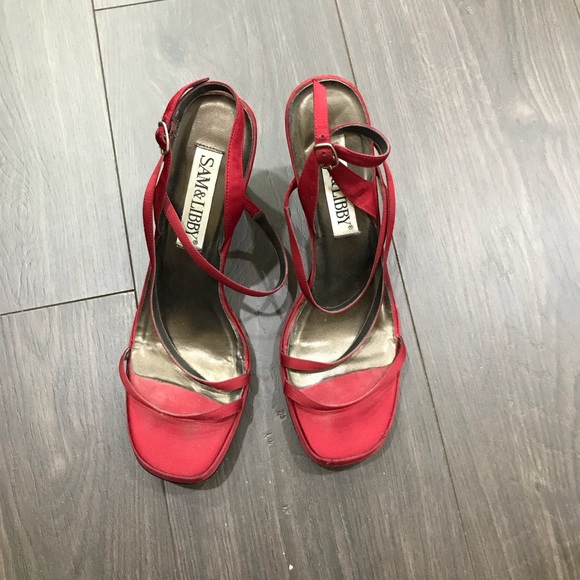 red dressy sandals